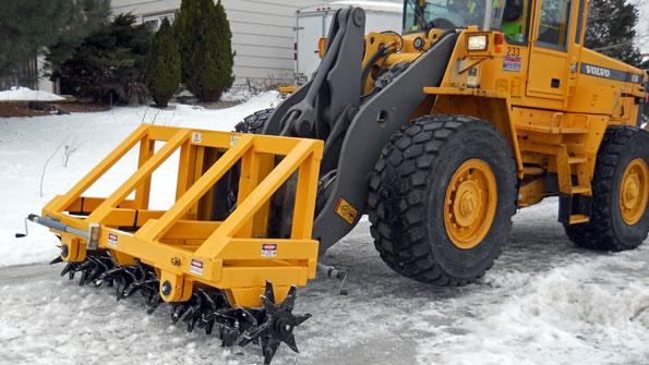 ‘Menacing’ tool clears town’s icy streets