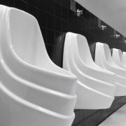 Falcon Waterfree urinals at the Staples Center in Los Angeles.