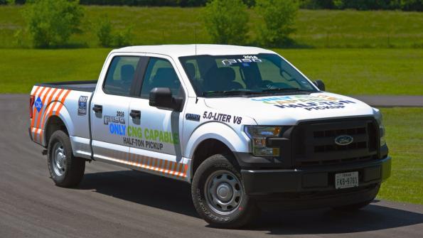 Light-duty pickup can run on compressed natural gas or propane