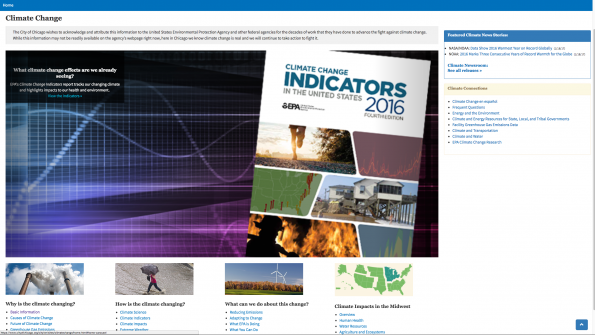 Chicago launches website featuring scrubbed EPA climate change data