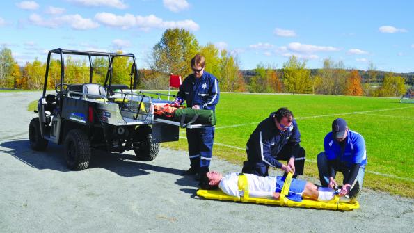 UTV equipment provides efficient on-field medical transport for sports programs