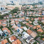 Aerial view of houses