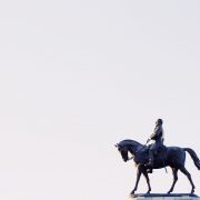 statue on gray background