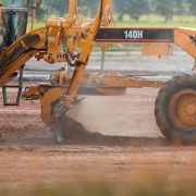 heavy machines on infrastructure project