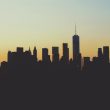 City skyline at dawn