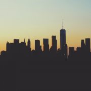 City skyline at dawn