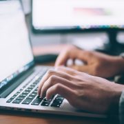 Person working on laptop computer